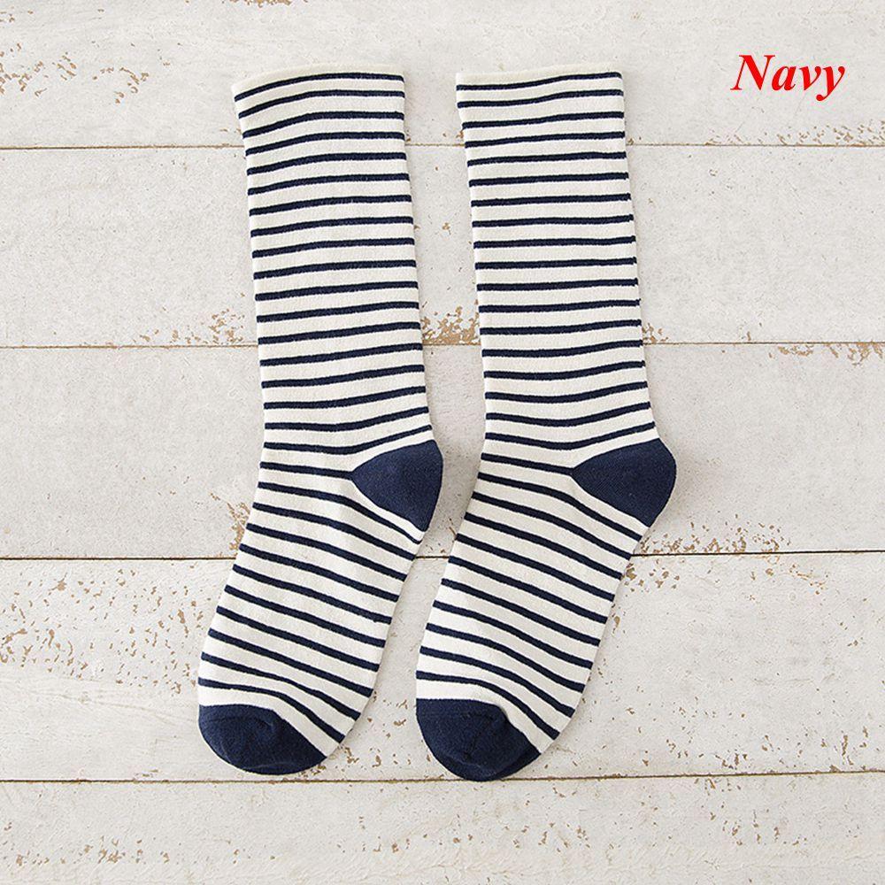 Gifts Winter Warm Ankle Cotton Striped Socks Knit Elastic Hosiery