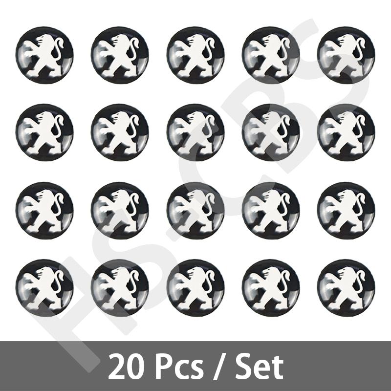 5/10/20Pcs 16mm 14mm Square Circle Car Remote Control Key Logo Stickers For Peugeot 206 307 308 207 3008 208 407 508 2008 5008