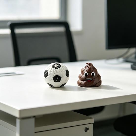 3D Printed Twisting Football Toy, Stress Relief Slippery Soccer Toy, Articulated Spiral Rotating Cartoon Shit Fidget Desk Toy, Party Favors