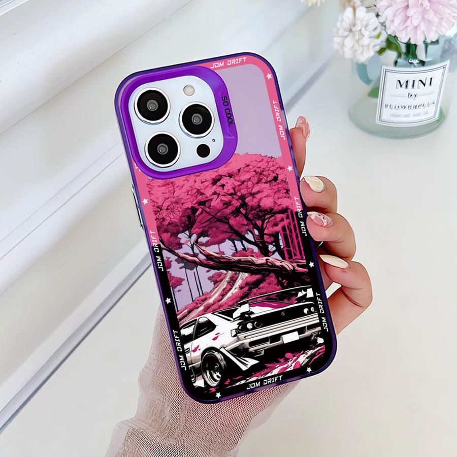 Мягкий чехол для iPhone 16e 11 12 13 Pro Max 14 15 16 Plus Японский JDM Дрифт-кар