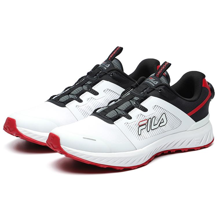 Fila Спортивная синтетическая кожа, текстиль, низкие беговые кроссовки мужские, белые с черным, A12M132207FWB