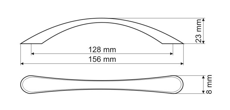 UP81 handle, satin nickel, 128mm
