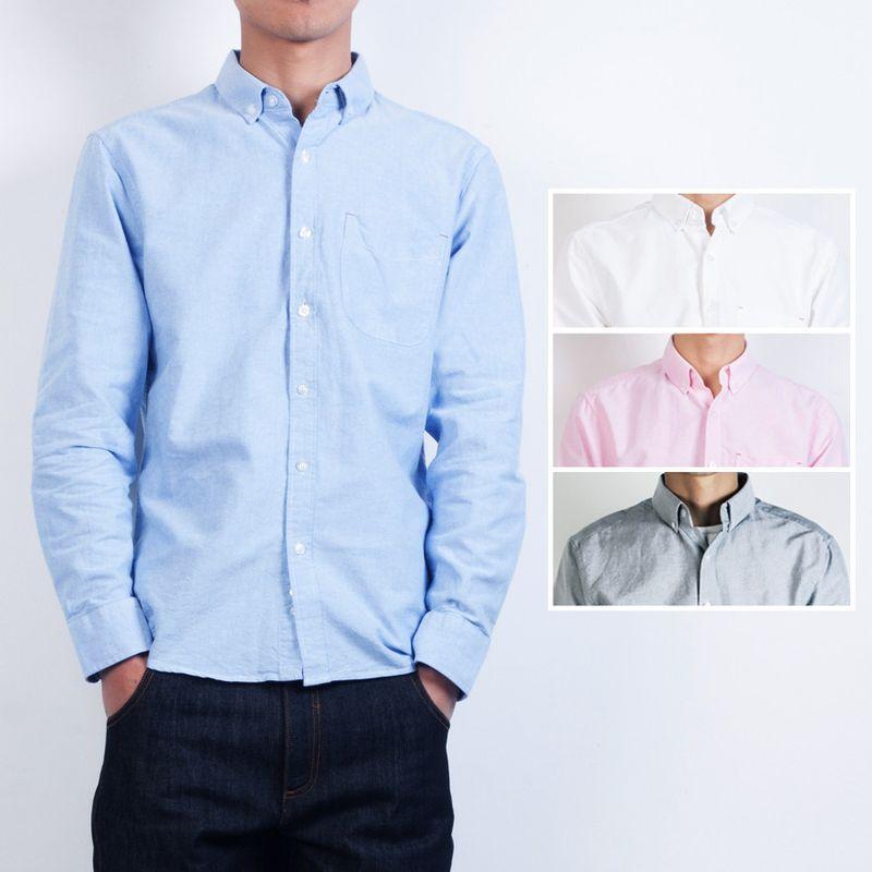 Clothing Factory Balance Cargo with Logo Cut off Oxford Woven Shirts Men's Long Sleeves Pure Cotton Silm Hong Kong Style Japanese Style Shirt Coat