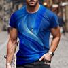 Летний топ с круглым вырезом и 3D-принтом с градиентными линиями, модная повседневная мужская футболка с короткими рукавами