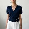 Women's Knitwear, Solid Color, Button-Front, Slim Fit