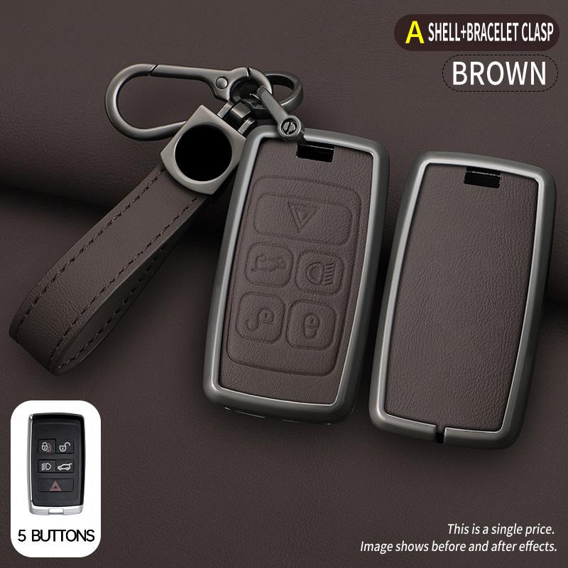Zinc Alloy Leather Car Key Case Cover for Land Rover A9 Range Rover Sport Evoque Freelander 2 Discovery 3 4 5 EVOQUE Keychain