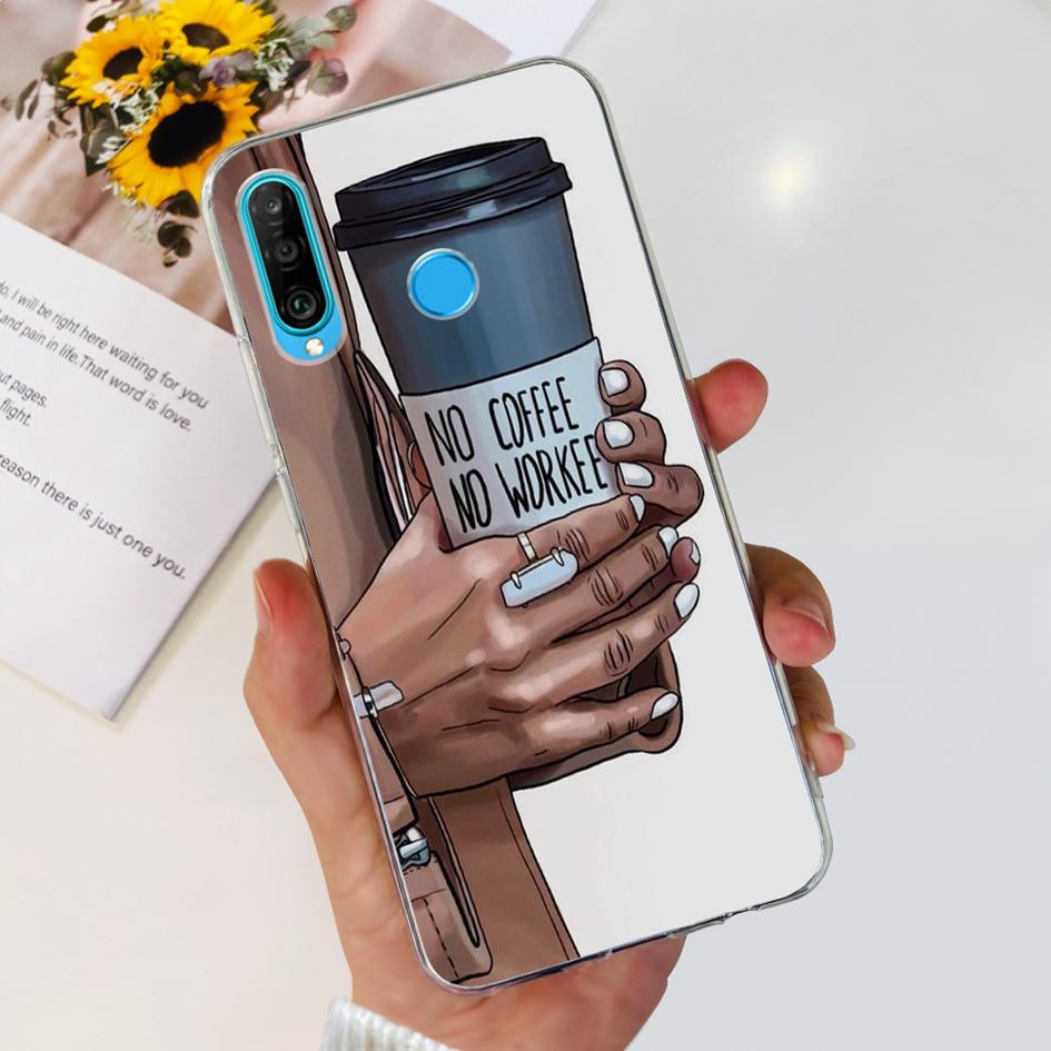 For Huawei P30 Lite Case MAR-LX1M MAR-L21A MAR-LX1A Cute Astronaut Cover Clear Silicone Bumper For Huawei P30 Pro Lite P 30 Capa