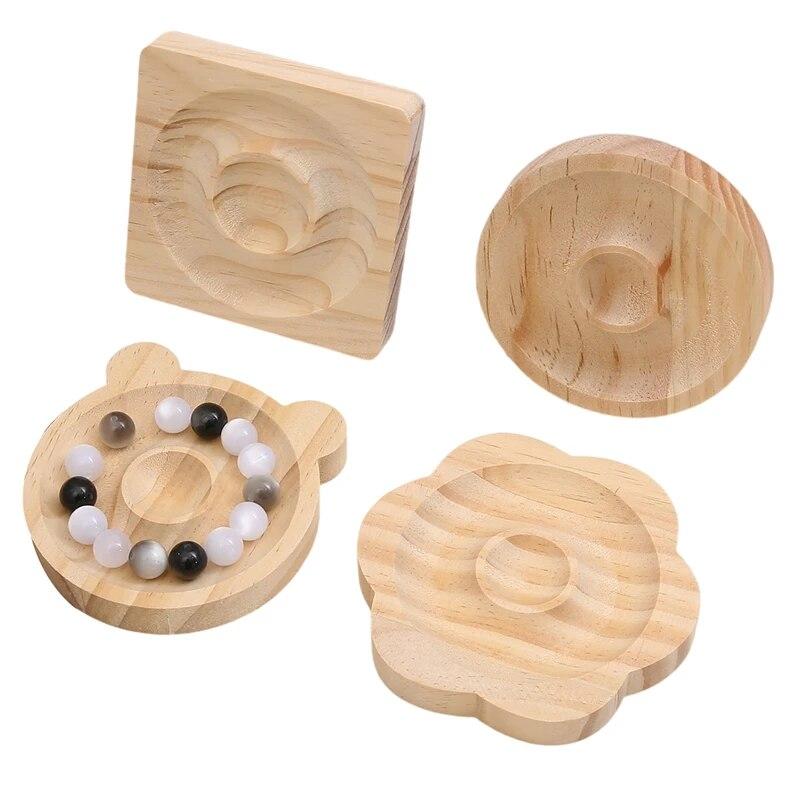 1Pcs Bead Design Plate Solid Wood Hand Beading DIY Tool Hand Surround Display Plate Bracelet Storage Head Jewelry Tray