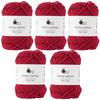 Amity Cotton Wool Extra 30g Made In 8 Red Yarn, Thick, (approx. 36m), 100% Cotton, Japan, 5-Ball Set,