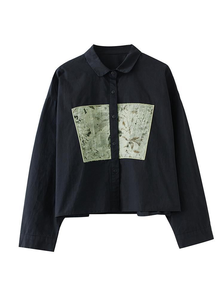 Xitao Повседневная однобортная рубашка в стиле пэчворк GMM1099