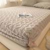 Winter Thickened Coral Velvet Bedsheet 3D Embossed Mattress Cover Keep Warm Soft Milk Velvet Bedsheet Bed Protector Cover Skin Friendly Bed Cove
