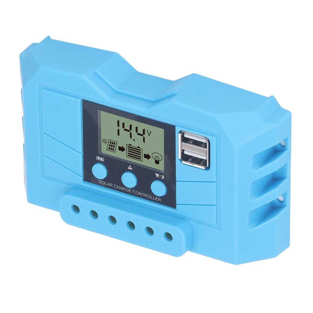 Контроллер солнечного заряда ЖК-дисплей 12 В 24 В Двойной порт USB ШИМ Регулятор солнечного заряда 10 А