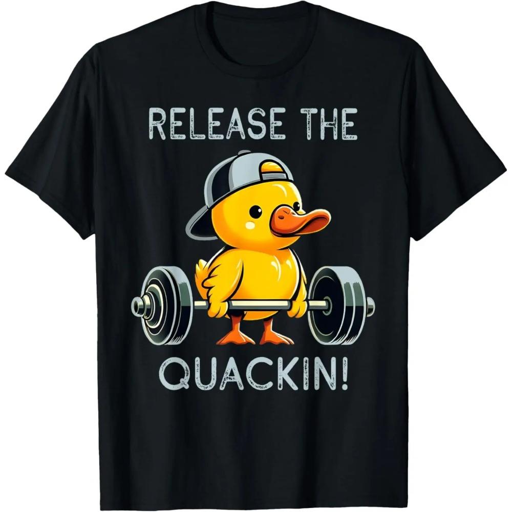 Выпуск The Quackin Duck Gym Тяжелая атлетика Бодибилдер Футболка Графические футболки Мужская одежда Уличная одежда Футболки