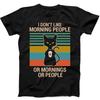 I Hate Morning People Coffee Black Cat Funny Gift Tee Black T Shirt 290