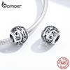 925 Sterling Silver Letter Retro Charms Openwork Alphabet Round Beads Fit Original Bracelet