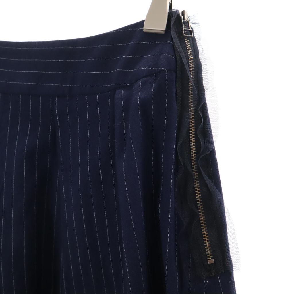 LANVIN en Bleu Made In Japan Striped Pattern No Sleeve Cut Setup 38/36 Women Used