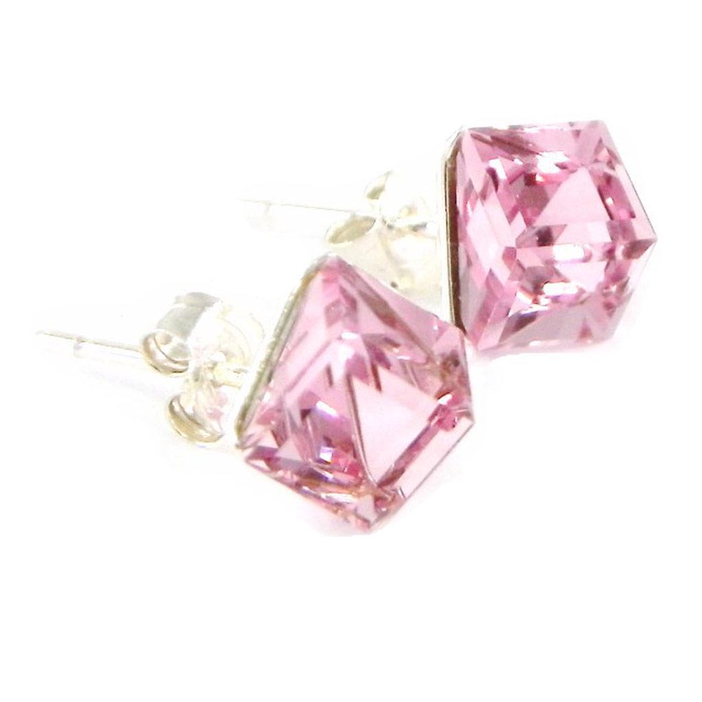 Les Trésors De Lily [C4983] — Серебро BO 'Crystal Cubes' Розовый 6 мм