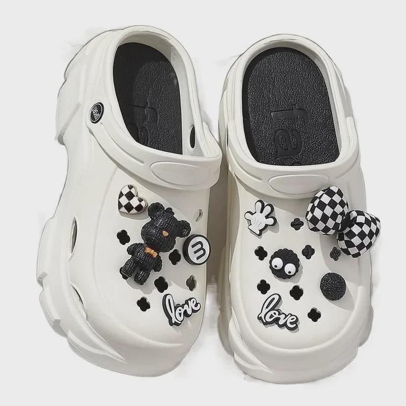 Женские летние 2024 года нескользящие пляжные сандалии Baotou на толстой подошве