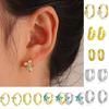 European & American Minimalist Zircon Flower Earrings with Heart Ear Cuffs - Stylish Niche Design for Women