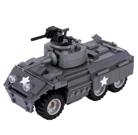 Военный США Франция Великобритания Бронированная машина MOC Конструктор Фигурка солдата Танк Орудийная тележка Пушка Медицинский грузовик Транспортная игрушка K33