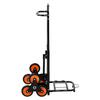 Stair Climbing Cart, 100 kg Stair-Climbing Capacity, Heavy-Duty Folding Trolley Cart with Telescoping Handle, 6 Wheels and 2 Bungee Cords, Stair