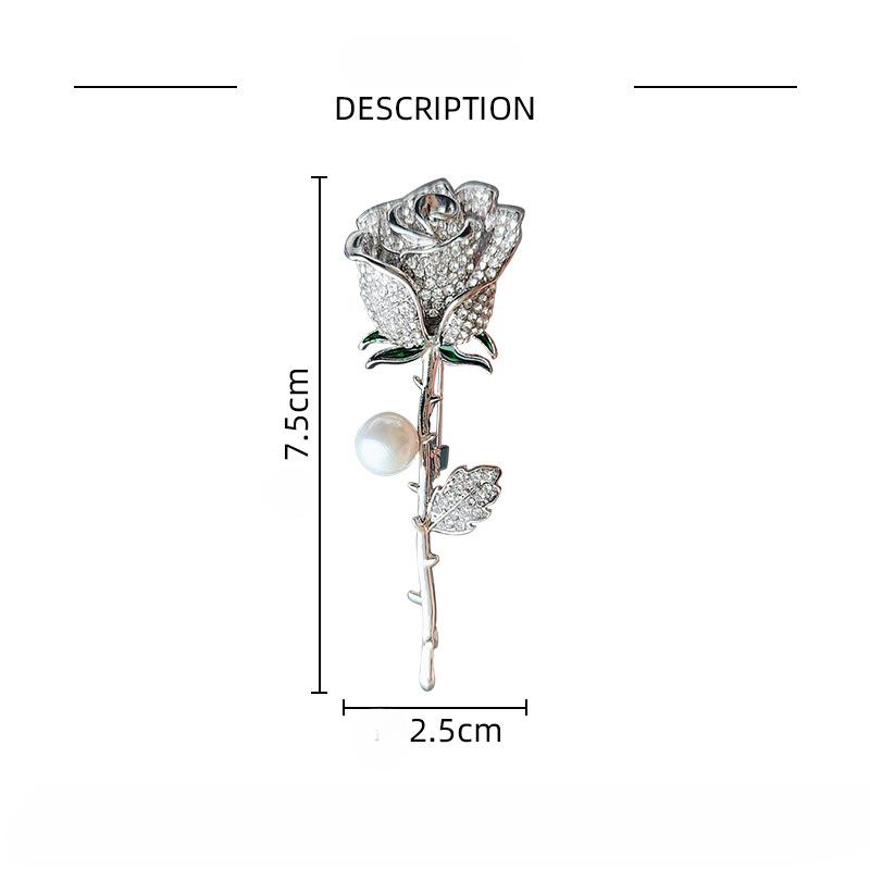 Elegant Gold Color Rose Flower Brooches For Women Girls Rhinestone Luxury Women Accessories