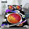 Basketball Duvet Cover Set Hit The Broken Wall Ball Theme Bedding Set for Kids Teens Queen King Size 2/3pcs Soft Quilt Cover
