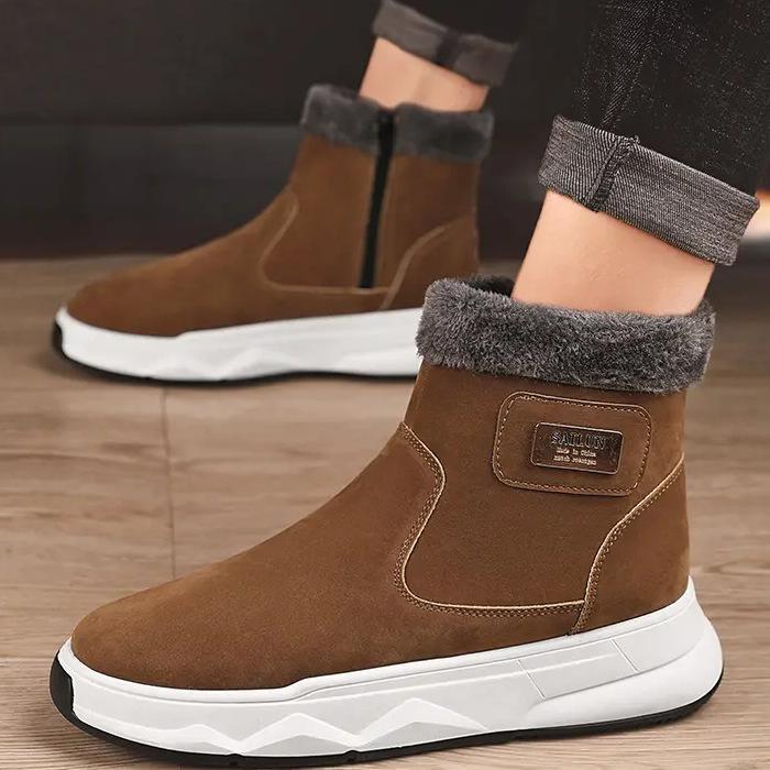 Зимние мужские ботинки для снега 2024 года, новые бархатные утолщенные, утепленные, водонепроницаемые, теплые, с мехом, с интегрированным хлопком, северо-восточные большие ботинки