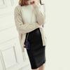 Women Knitted Pencil Skirts Autumn Winter Stretch High Waist Knee Length Slim Office Lady Bodycon