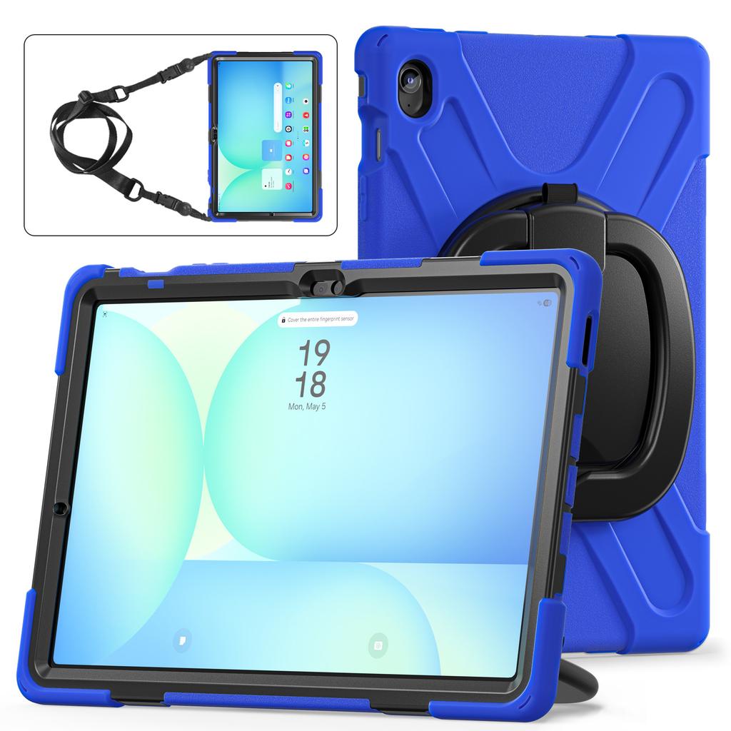 360 Rotating Kids Case for Samsung Galaxy Tab S10 FE Plus 2025 13.1 Inch SM-X620 SM-X626B Armor Stand Cover with Shoulder Strap