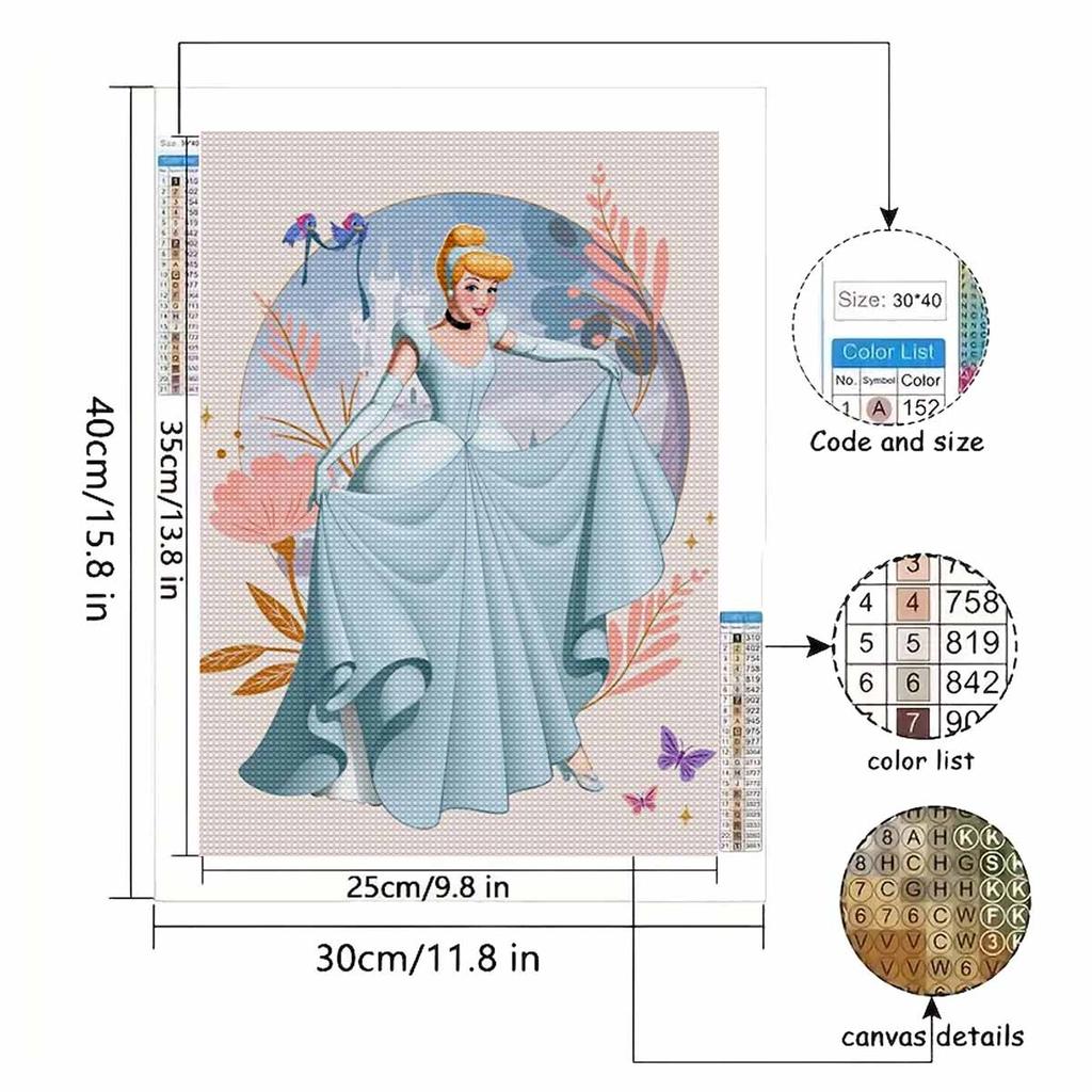 DIY Diamond Painting Elegant Princess Cross Stitch Kit Mosaic Art Diamond Painting Full Circle Diamond Home Decoration