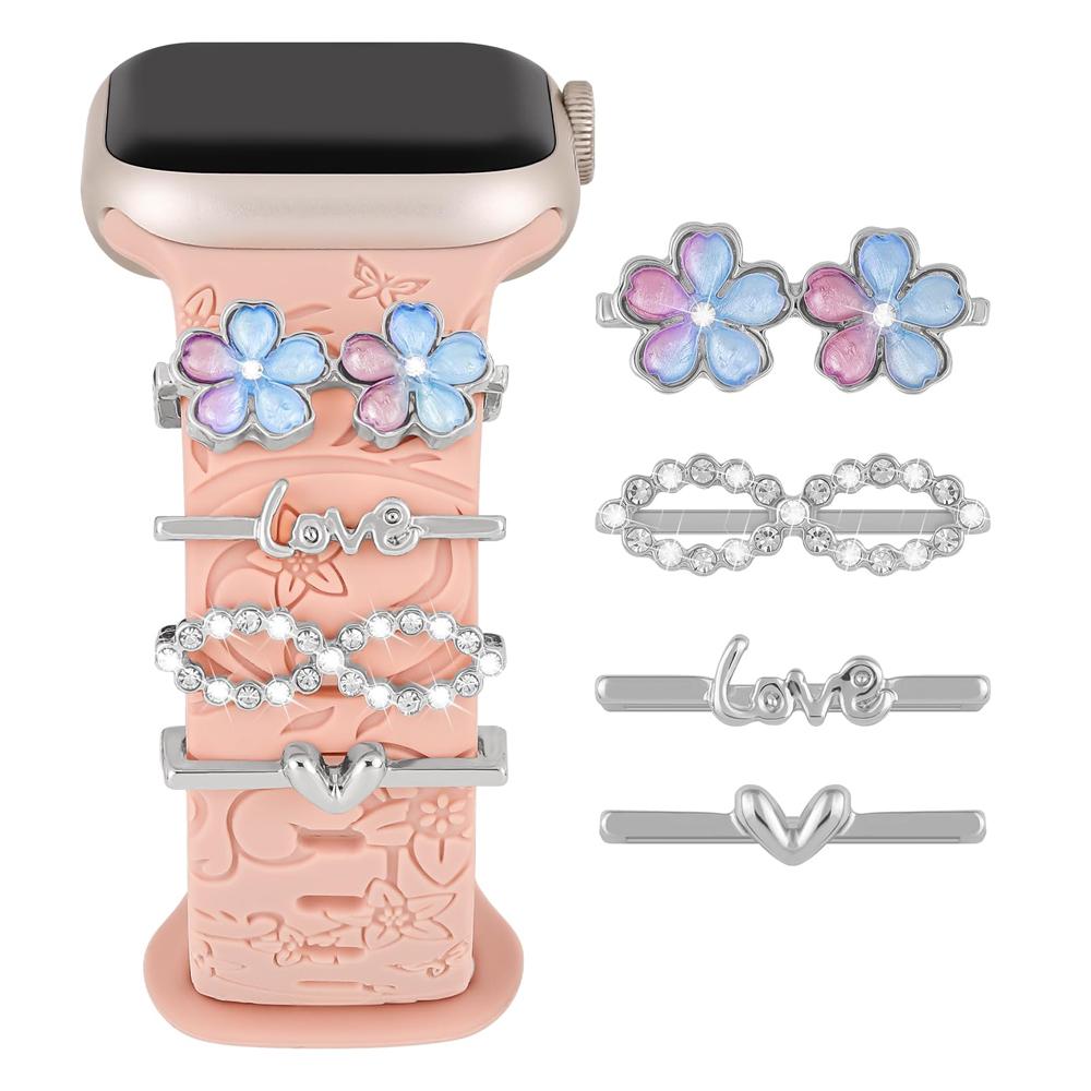 Шармы для ремешка Apple Watch Серия 11 10 9 8 7 6 SE 42 40 49 41 45 44 мм Декоративное кольцо Аксессуары для ремешка Galaxy Watch 4 5 6 7