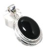 Black Onyx Gemstone Handmade 925 Sterling Silver Jewelry Pendant 2.05" W0j11