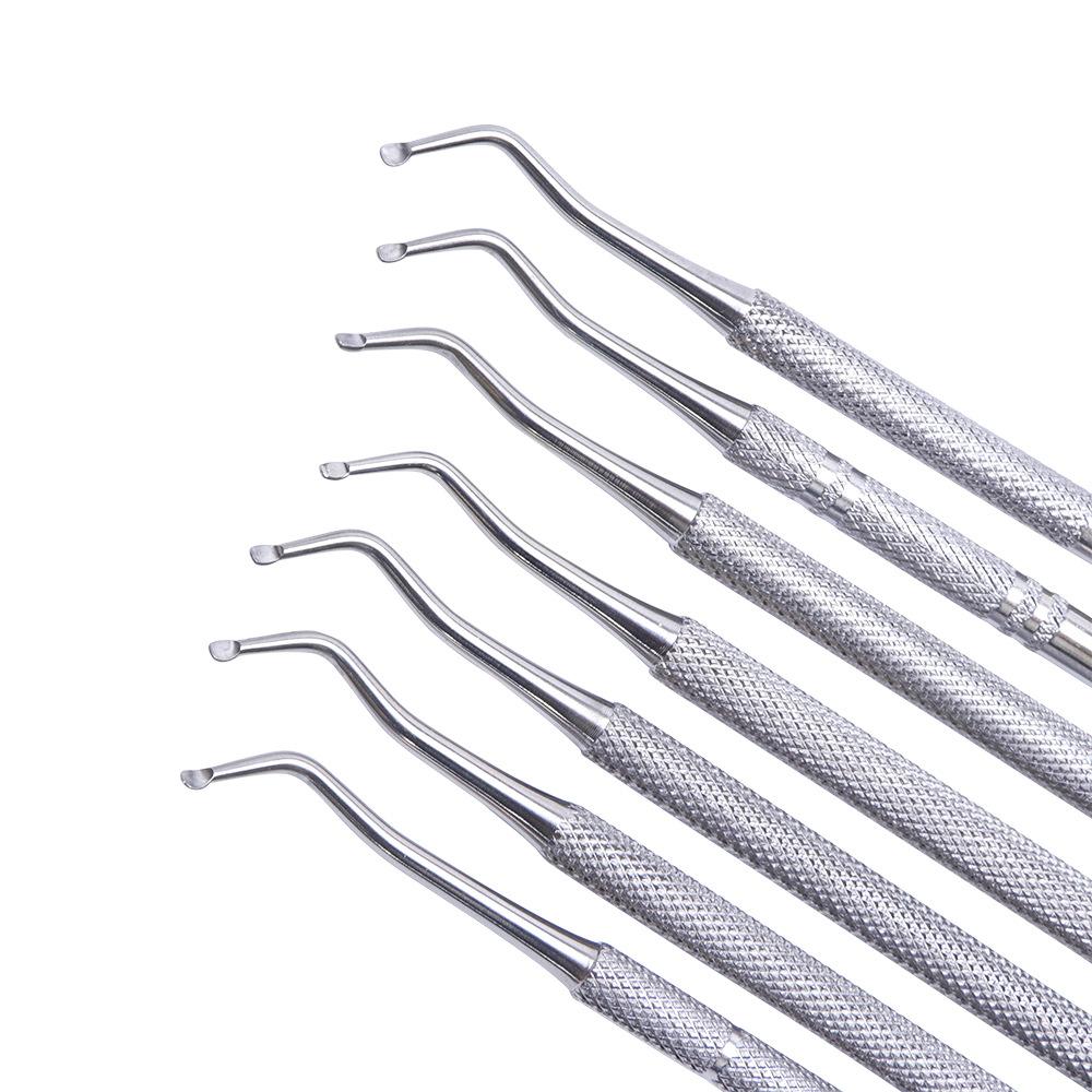 Серебряная канавка, корректор для пальцев на ногах, толкатель для кутикулы, средство для удаления из нержавеющей стали, маникюрные инструменты для ногтей