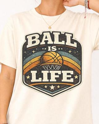 Ball Is Life Basketball Shirt and Kids Tshirt Vintage Hoops Graphic Comfort Colors Streetball Tee Player Gift Crop Top Tank