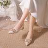 Модная французская свадебная обувь для невесты, банкетные туфли-лодочки, 2025 новинка, удобная повседневная обувь для подружек невесты