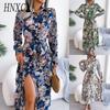 Women's Retro Floral Collar Long Sleeve Shirt Dress for Spring Summer