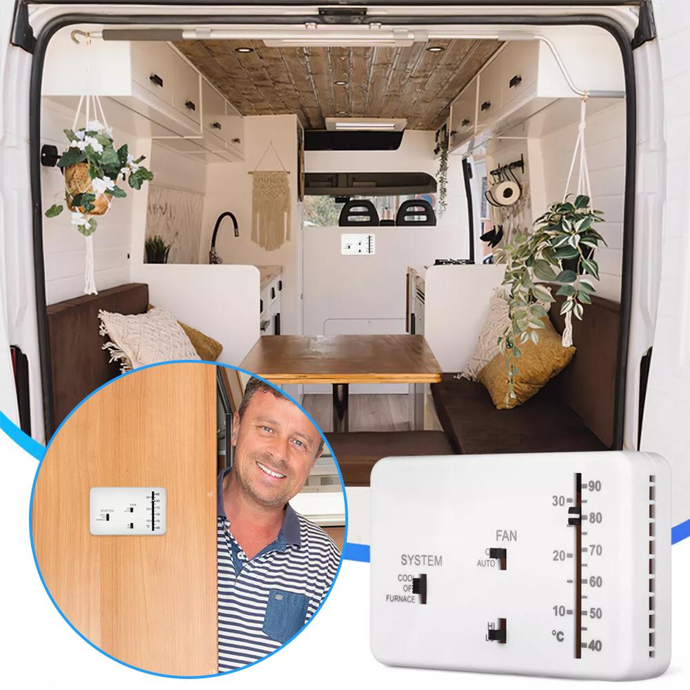 RV Thermostat Plastic RV Analog Thermostat Replacement with and Particles Heat Cool 2 Kit Screw H6Z1