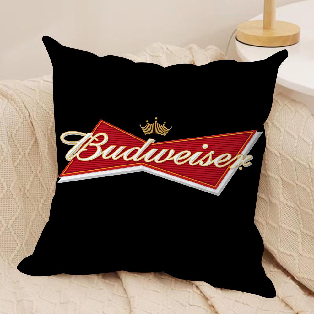 BBudweiser BBudvar Czech Cushion Cover Silky Short Plush DoubleSided Printed Pillow Case for Sofa All Seasons Home Decor Gift