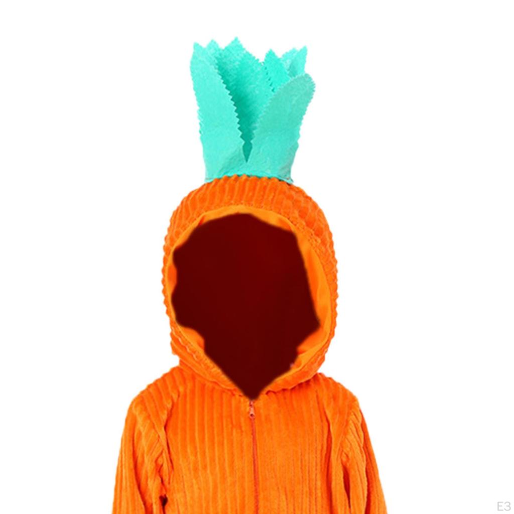 Children Carrot Costume Food Cosplay Suit Jumpsuit Party Pajamas for Role Play