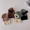 Korean Style Striped Knitted Baby Hat - Warm Wool Windproof Design for Autumn & Winter