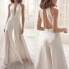 Cut Out Women Sleeveless Halter Jumpsuit Female Deep Neck