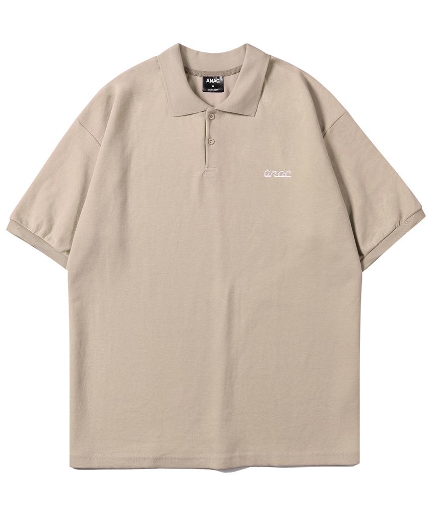 ANOTHER ARCHIVE Oversized Essential Collared Short Sleeve Tee_Khaki