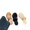 French High-end Word with Flat Bottom Cover Toe Cool Slippers Women Wear Seaside Vacation Beautiful Going Out Beach Slippers