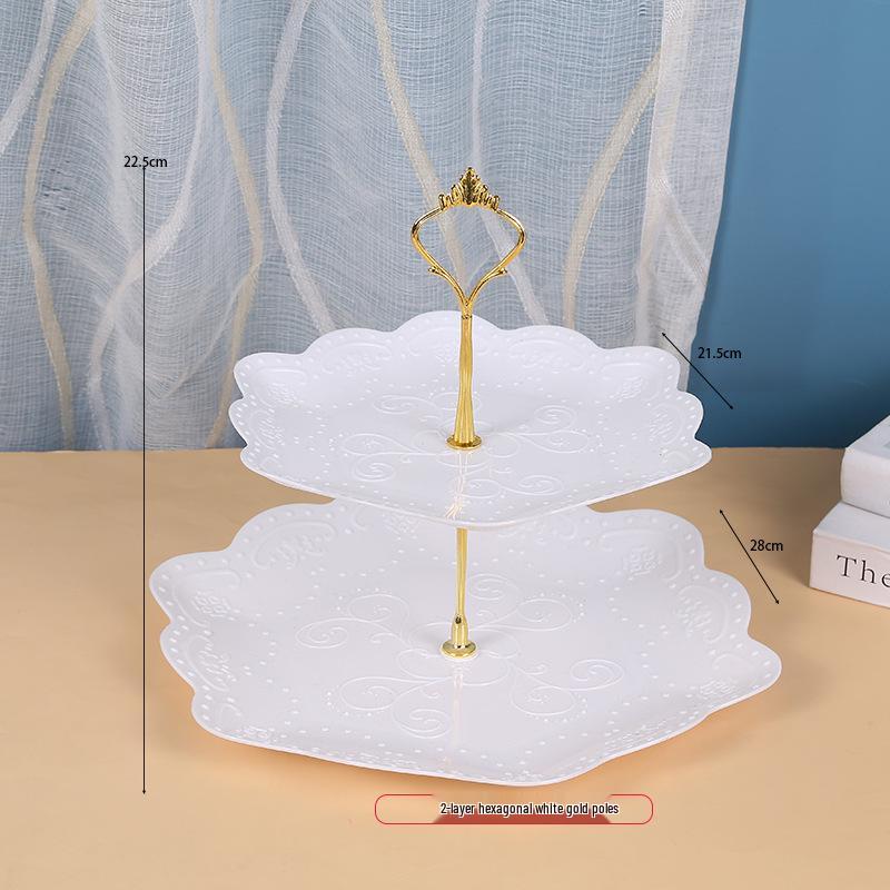Трехъярусная подставка для торта к европейскому полуденному чаю - креативный многослойный пластиковый поднос для десертов и фруктовая тарелка
