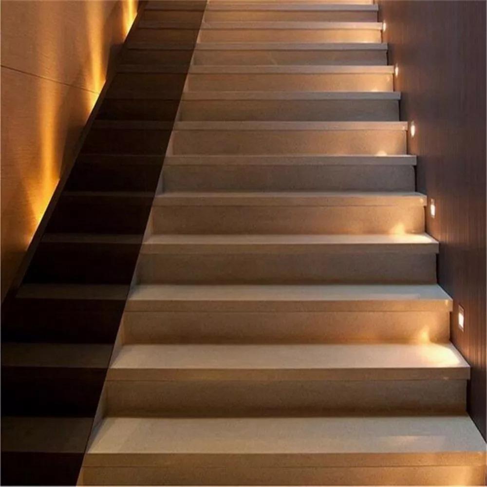 3 Pcs 3000K Warm White Stair Lights Embedded Stair Step Lamps LED Step Lights Patio