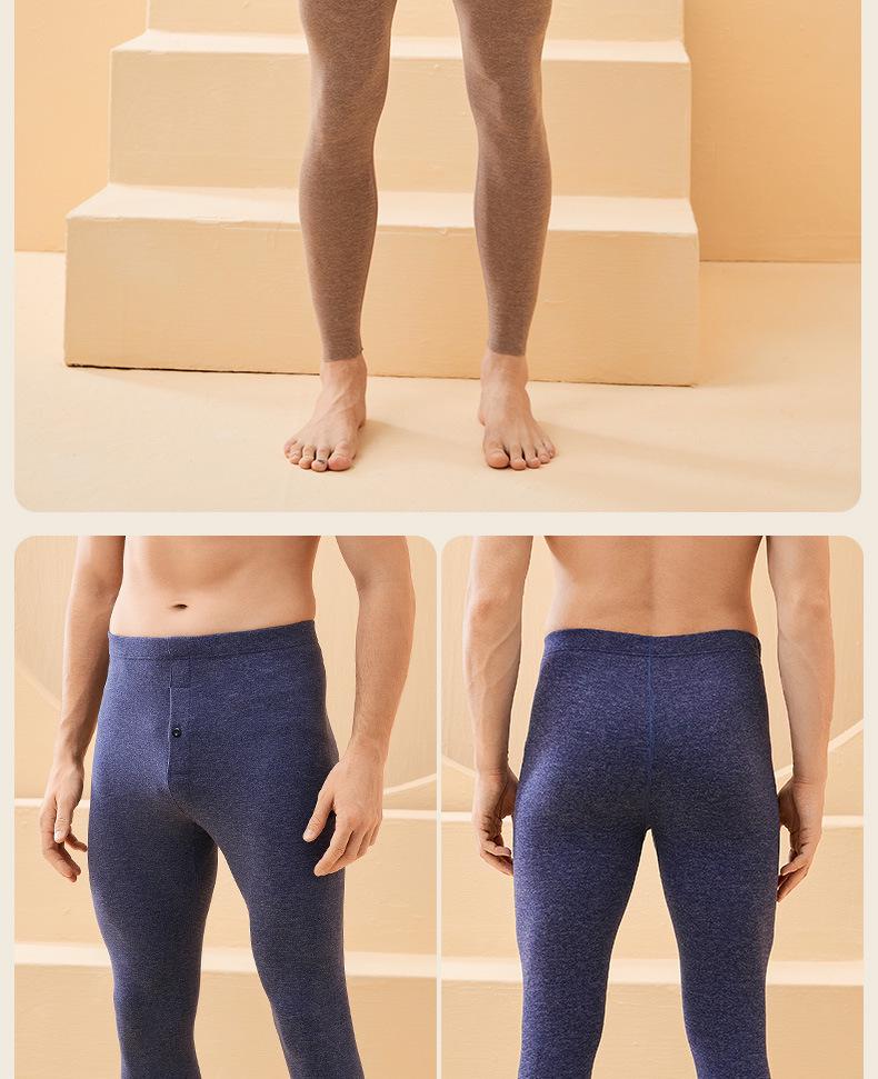 Мужские теплые шерстяные леггинсы с бархатной подкладкой - зимние брюки, защищающие от холода