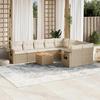 VidaXL Garden Lounge Set with Cushions 10 Pcs, Patio Sofas, Patio Furniture Set, Outdoor Furniture, Beige 3224721