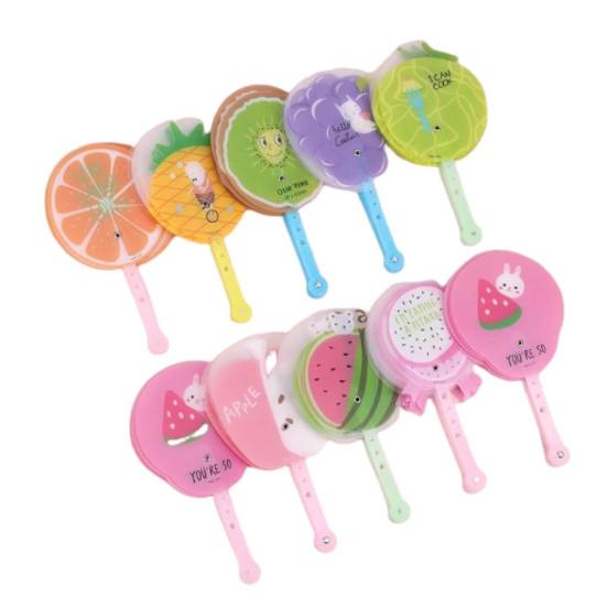 2Pcs Folding Fan Cartoon Fruit Folding Pattern Handheld Fan Lightweight Summer Cooling Fan for Children Gift
