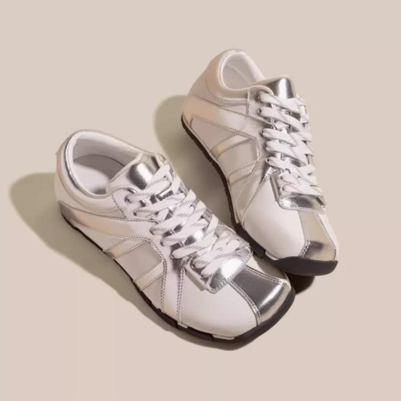 Yunfu Shu Красные немецкие тренировочные туфли для женской коллекции весна-лето 2025, новая спортивная и повседневная ретро-расцветка, платформа, обувь "зебра"